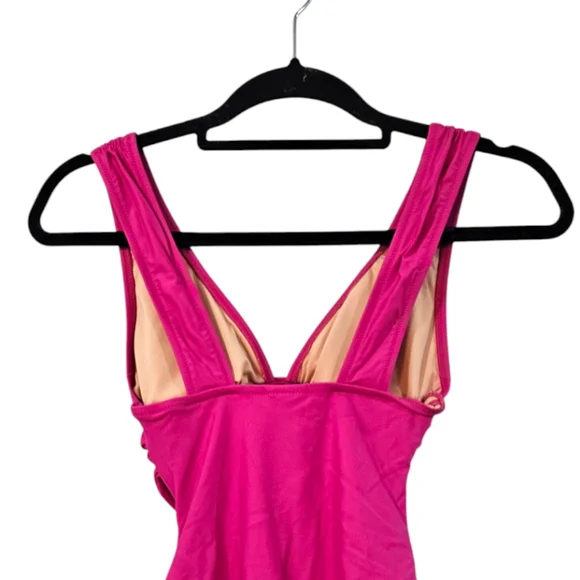 NWT J.Crew Ruched V-neck one-piece Size 12 - Picture 6 of 7